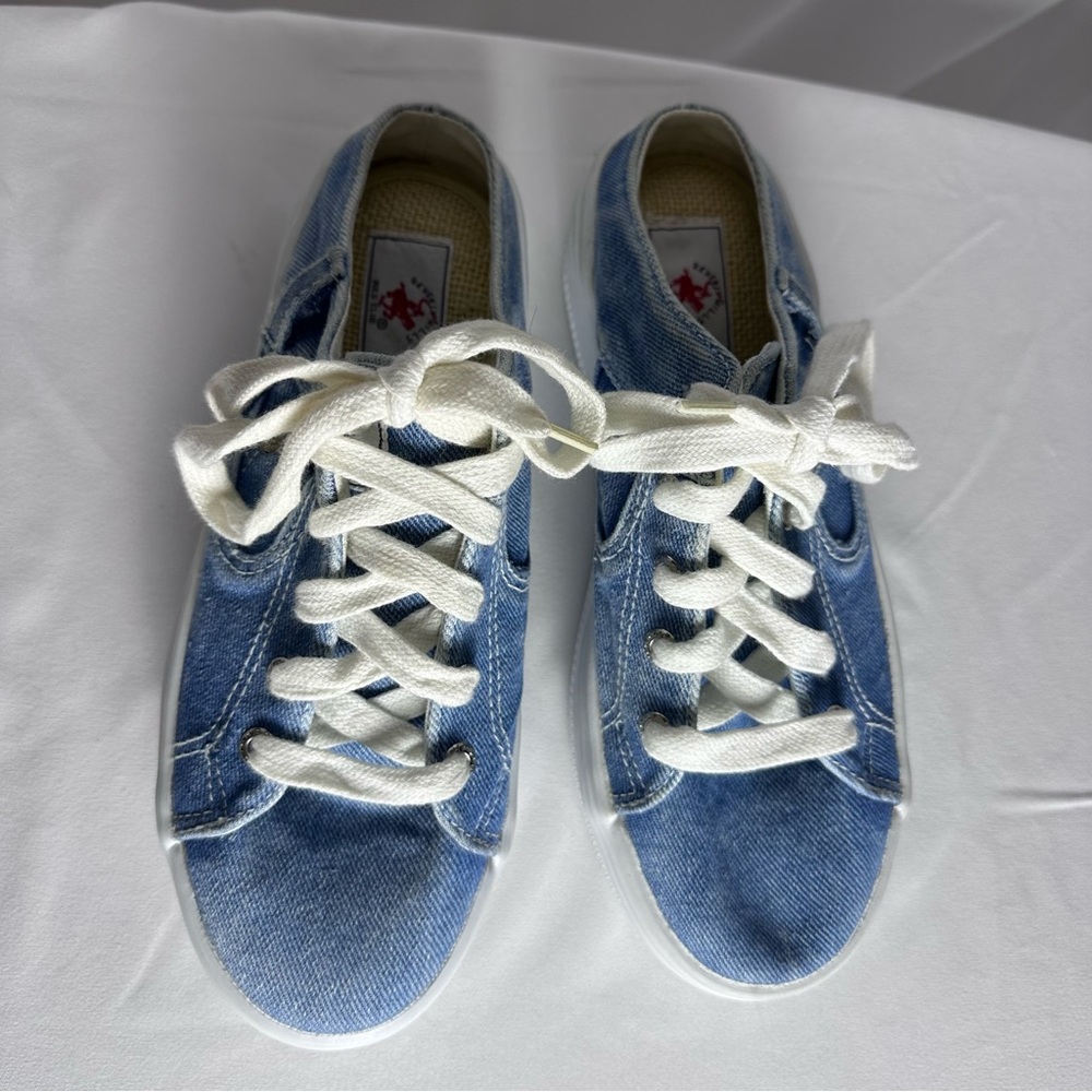 Beverly Hills Polo Club Denim Slip-On Platform Sneakers women’s size 8.5 90s - Picture 3 of 11
